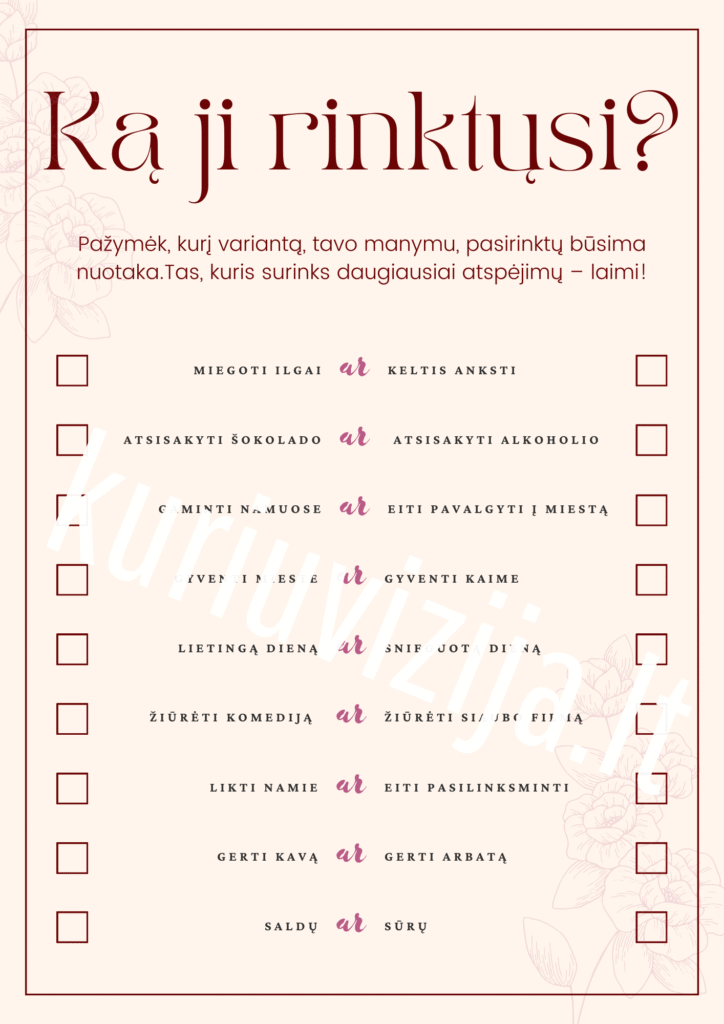 Mergvakario žaidimų maketai